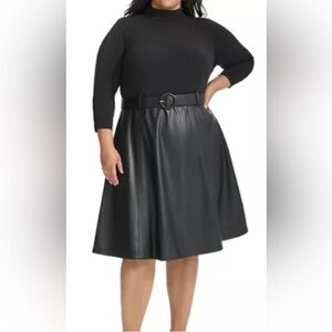 Calvin Klein
Women's Ponte Pleather Combo Dress